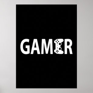 Spelare, videospelsstyrenhet - spela Humor-skämt Poster
