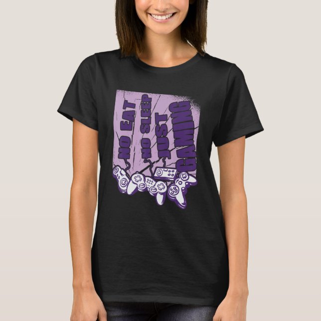 Spelaren kan inte äta strömsparläge bara för spel  t shirt (Framsida)