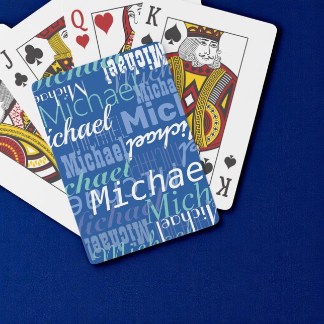 Spelarens blåa uppspelningskort i Namn Anpassnings Casinokort (Skapare uppladdad)