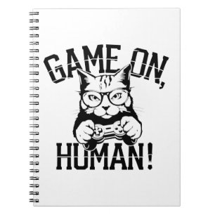 Spelarens designspel på människa - cute funny katt anteckningsbok