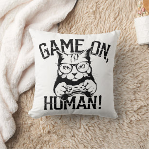 Spelarens designspel på människa - cute funny katt kudde