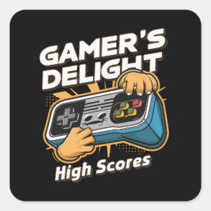 Spelarens glädje fyrkantigt klistermärke