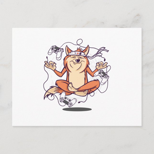 Spelarens hund mediterar vykort (Framsida)