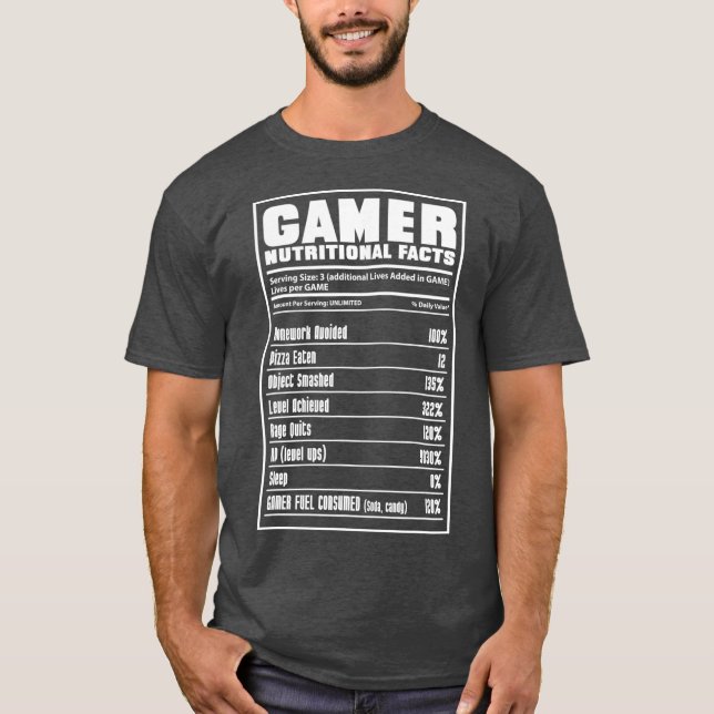 Spelarens näringsmässiga spelupplevelser t shirt (Framsida)
