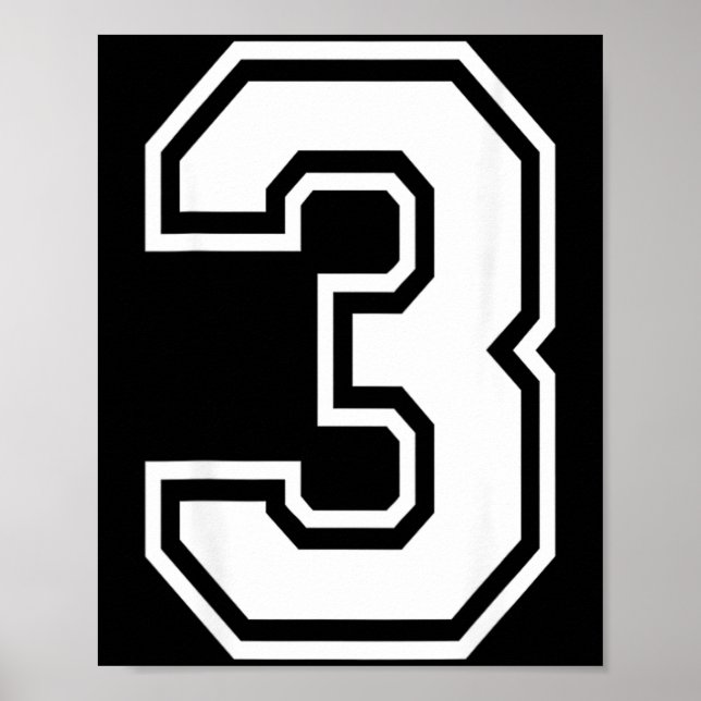 Spelarens nummer 3 Tröja Nummer på baksidan av trö Poster (Framsidan)