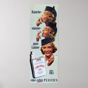 SPELARENS VIRGINIA No.6 American Cigarettes Tobacc Poster