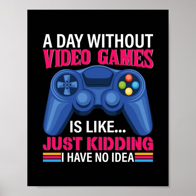 Spelarerbjudande en dag utan videospel poster (Framsidan)