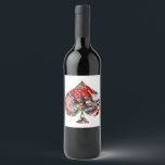 Spelares Glädje - Las Vegas Ikoner Collage Vinflaska Etikett<br><div class="desc">* Spade Las Vegas-ikoner spelkortform</div>