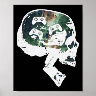 Spelareskalle Roligt Videospel Manliga Pojkar Barn Poster