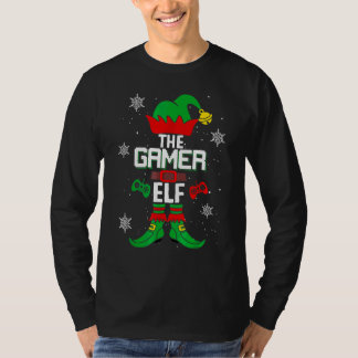 Spelarfamilj Elf Matchande Julgrupp Rolig Pyjamas T Shirt