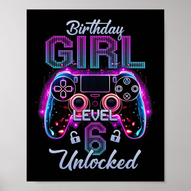 Spelarflickenivå 6 Olåst spelande i 6e Poster (Framsidan)