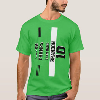 Spelarfotbollsspelare, svarta gröna personliger t shirt