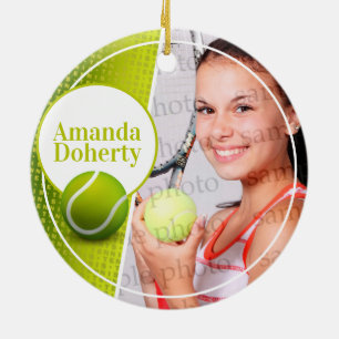 Spelarfoto Tennis Sport Julgransprydnad Keramik
