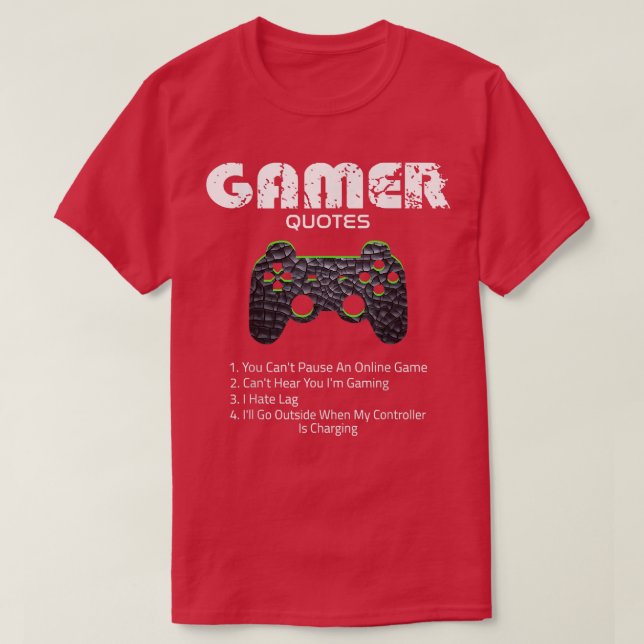 Spelarfunktionen citerar videospel Spelspel Gaming T Shirt (Design framsida)