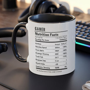 Spelarfunktioner - snyggt spel, svart och vitt enk mugg