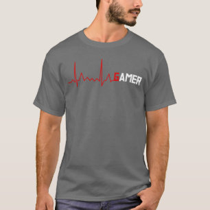 Spelarg heartbeat ECK Puls Spelande nörd rolig T Shirt