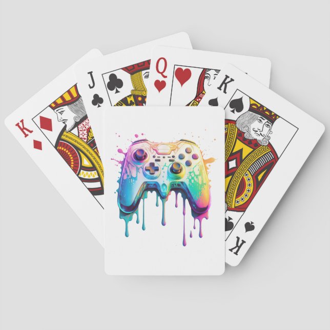Spelargrafikspel - färgstarkt videospelslov casinokort (Baksidan)