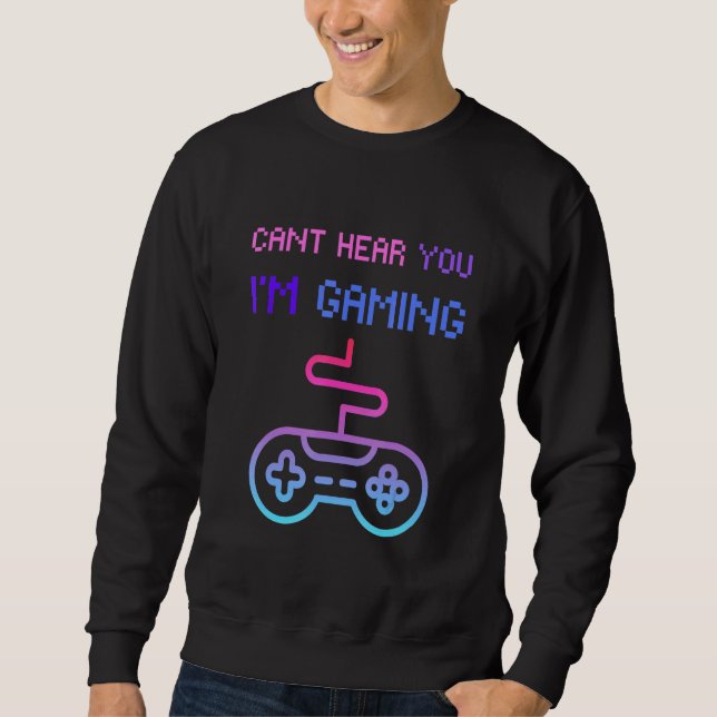 Spelarheadset Cant hör dig spela spel Lång Ärmad Tröja (Framsida)