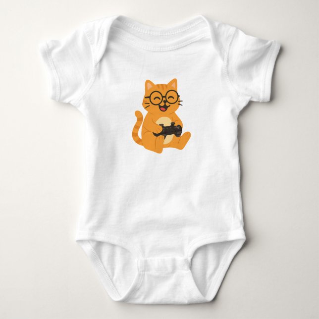 Spelarkatt för lycklig - Roligt för videospel T Shirt (Framsida)
