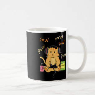 Spelarkatt Söt Kisse Hörlurar Kontrollsnurra Gods  Kaffemugg