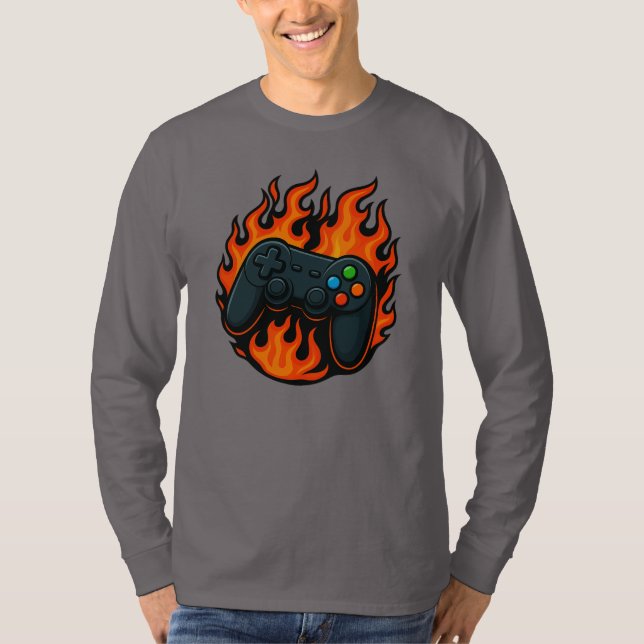 Spelarkonsollångärmad t-shirt (Framsida)