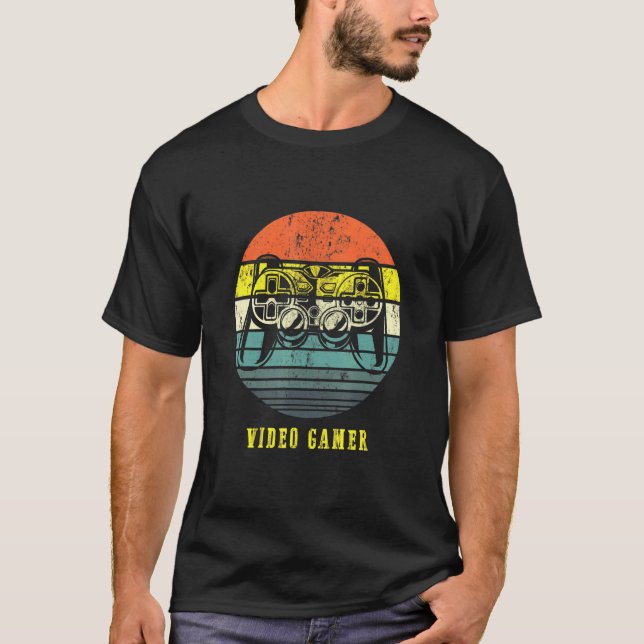 Spelarkontroll för videospel Retro Gaming Controll T Shirt (Framsida)