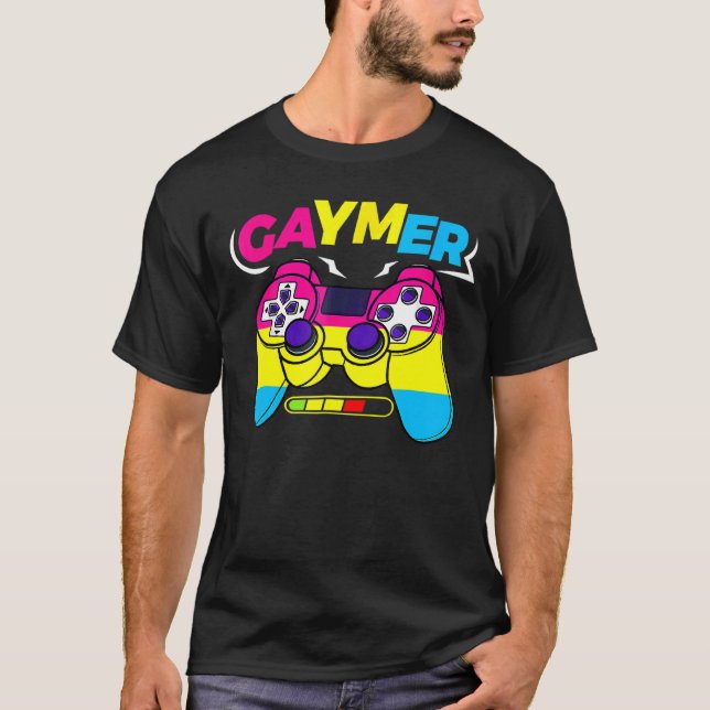 Spelarkontroll Lgbt Pride Controller Video Game Pa T Shirt (Framsida)
