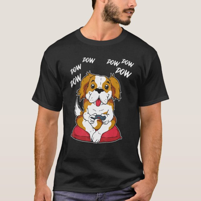 Spelarkontroll Pc Hundägare Gaming Hund T Shirt (Framsida)