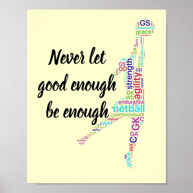 Spelarlägen och Motivational Netball-offert Poster (Framsidan)