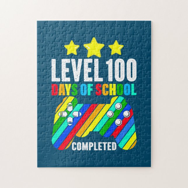 Spelarnivå 100 skoldagar avslutad pussel (Vertikal)