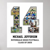 Spelarnummer 14 Senior Sports Team Photo Collage