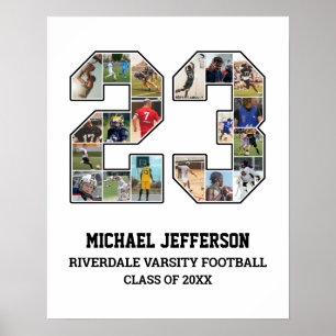 Spelarnummer 23 Senior Sports Team Photo Collage Poster