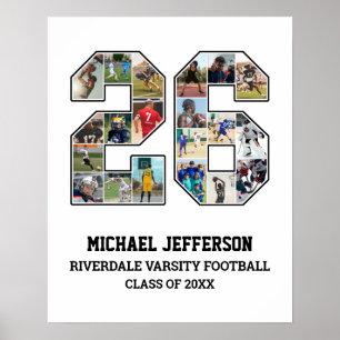 Spelarnummer 26 Senior Sports Team Photo Collage Poster