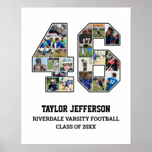 Spelarnummer 46 Senior Sports Team Photo Collage Poster