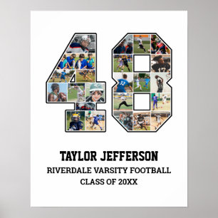 Spelarnummer 48 Senior Sports Team Photo Collage Poster