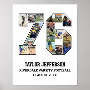 Spelarnummer 76 Senior Sports Team Photo Collage Poster