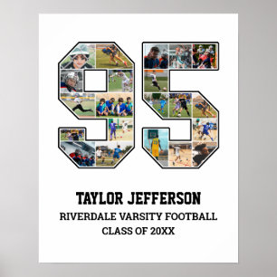 Spelarnummer 95 Senior Sports Team Photo Collage Poster