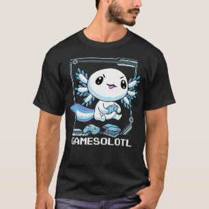 Spelarolotl Axolotl Fiskar spelar videospel T Shirt