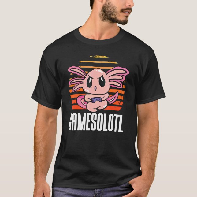 Spelarolotl Axolotl Spelar videospel T Shirt (Framsida)