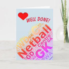 Spelarpositionering Heart Design - klar netball Kort