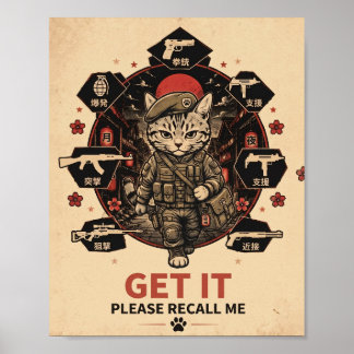 Spelarposter taktisk soldatkatt vänligen återkalla poster