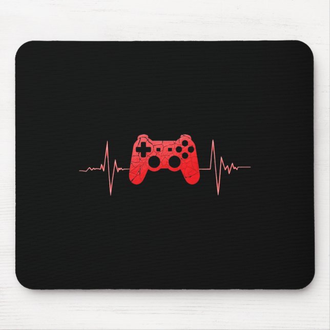 Spelarpulsslag Pulse Video Game Controller-spel Musmatta (Framsidan)