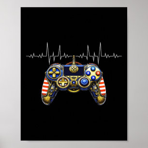 Spelarpultslagskonstruktion - spelkontroll Ecg Lin Poster