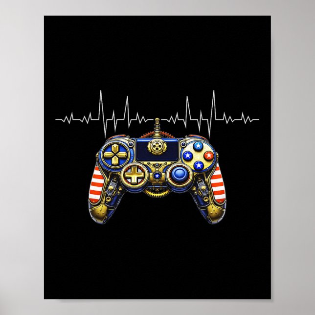 Spelarpultslagskonstruktion - spelkontroll Ecg Lin Poster (Framsidan)