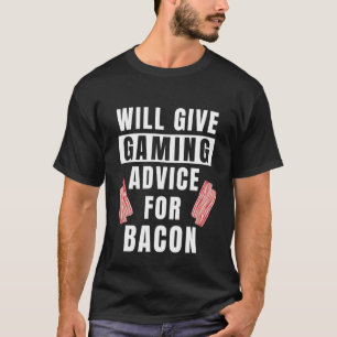 Spelarråd för Bacon Video Game Controller Gami T Shirt