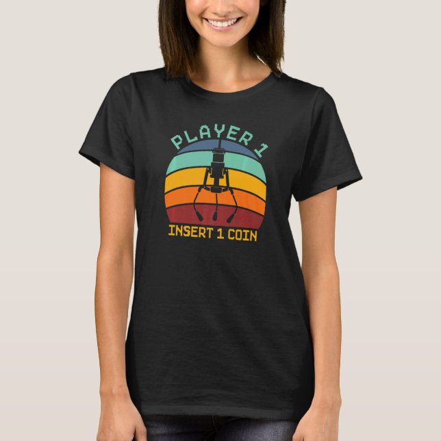 Spelarspel 1 Infoga spelspel för myntspelskamera T Shirt (Framsida)