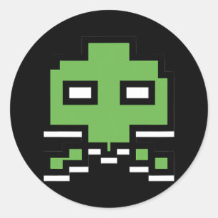 Spelarspel Alien Invader Arcade 80-talet Runt Klistermärke