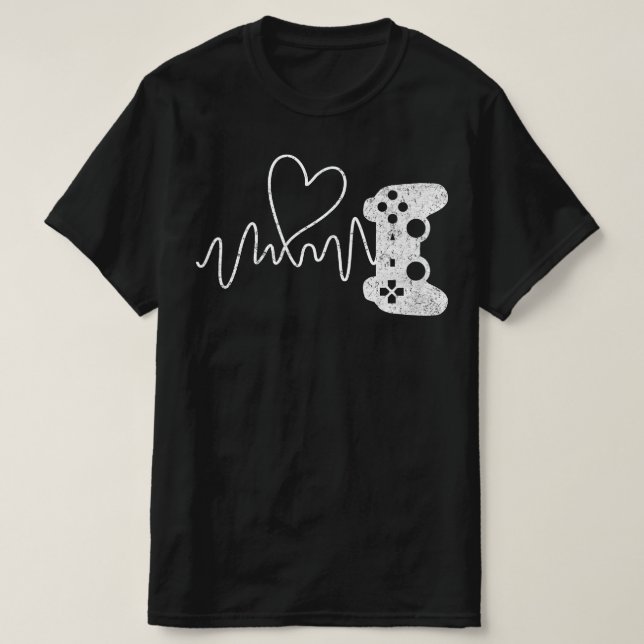 Spelarspel Heartslag Videospel T Shirt (Design framsida)
