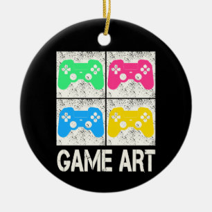 SpelArt-Vintage Gamepad Retro Controller-spelare Julgransprydnad Keramik