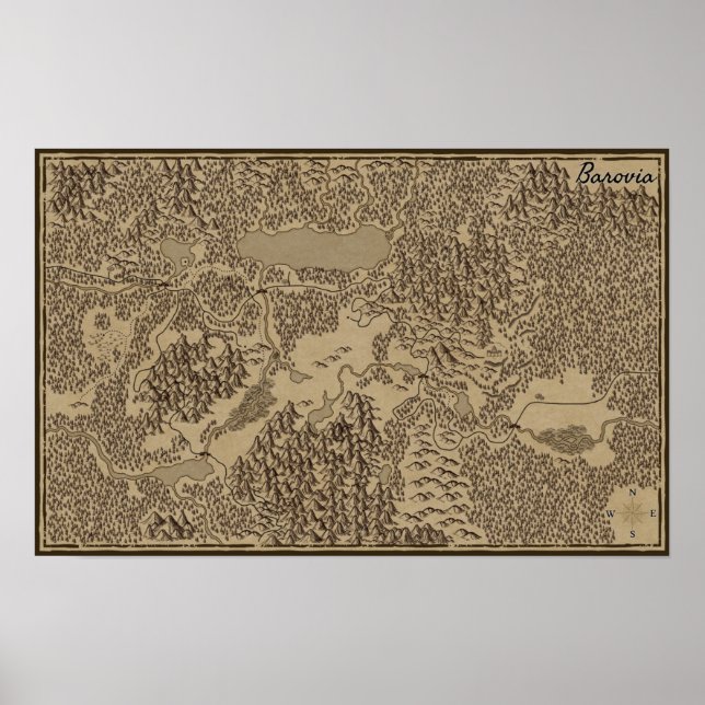 Spelarutdelningen karta i Barovia (Strahd-utslaget Poster (Framsidan)